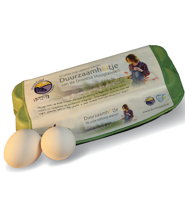 Witte vrije-uitloop eieren - doosje 10 stuks -